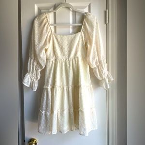 Cream Puff Sleeve Dress